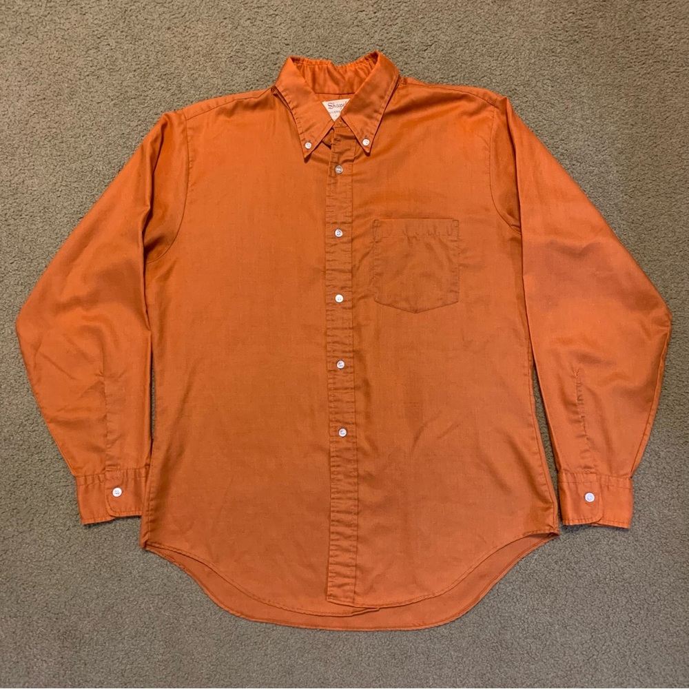 Vintage 50s/60s Shapely University Club Button Up Shirt Rockabilly Mod 16 L